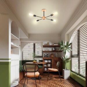 Plafonnier en bois suspendu vintage – Image 3