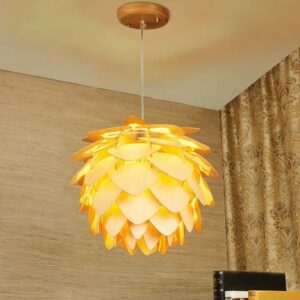 Plafonnier en bois pomme de pin – Image 2