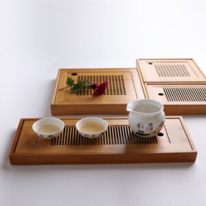 Plateau en bois pour thé chinois – Image 2