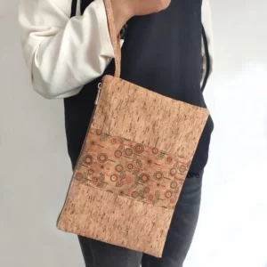 Pochette en liège à motifs fleurs