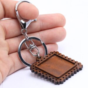 Porte-clé en bois carré