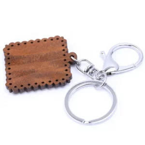 Porte-clé en bois carré – Image 3