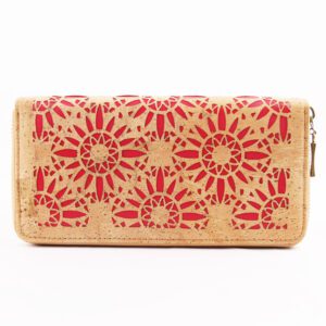 Portefeuille en liège à fleurs rouges – Image 2
