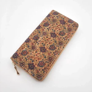 Portefeuille en liège fleurs