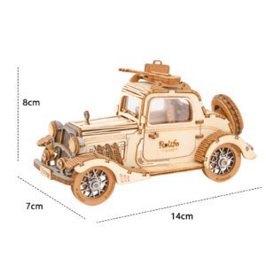 Puzzle 3D en bois voiture Vintage – Image 3