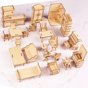Puzzle 3D en bois meubles miniatures – Image 2