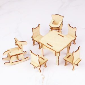Puzzle 3D en bois meubles miniatures – Image 3