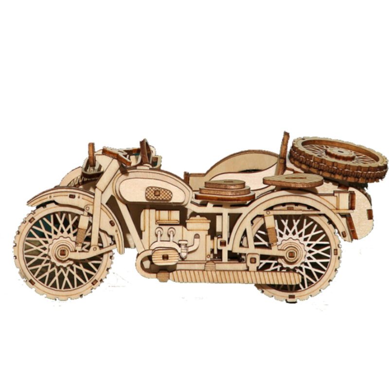 Puzzle en bois adulte moto à trois roues – Image 3