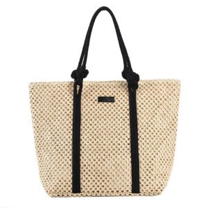 Sac en rotin de luxe beige – Image 4