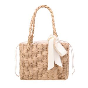 Sac en rotin simple beige – Image 4