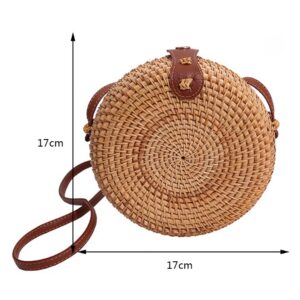 Sac en osier bohème rond – Image 4