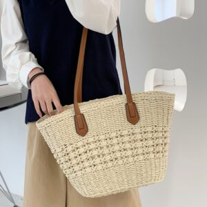 Sac en osier plage clair – Image 2