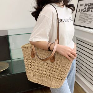 Sac en osier plage foncé