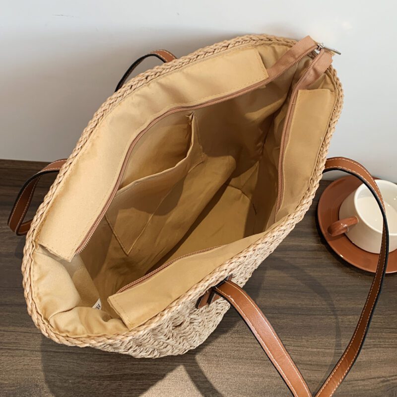 Sac en osier plage clair – Image 3