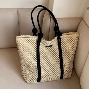 Sac en rotin de luxe beige