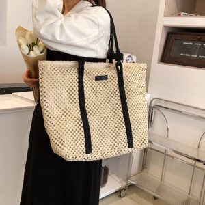 Sac en rotin de luxe beige – Image 2