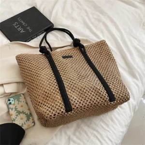 Sac en rotin de luxe marron