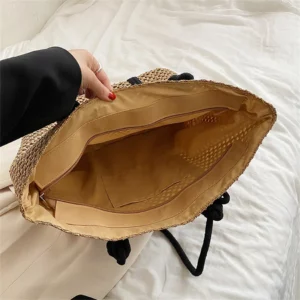 Sac en rotin de luxe marron – Image 2