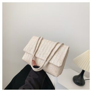 Sac en rotin élégant blanc