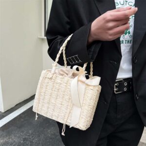 Sac en rotin simple blanc