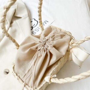 Sac en rotin simple blanc – Image 2