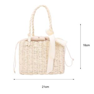 Sac en rotin simple blanc – Image 4