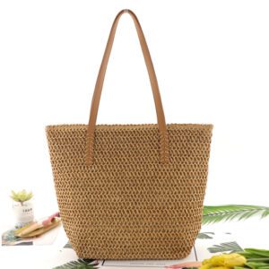 Sac en rotin vintage marron