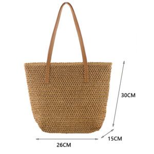 Sac en rotin vintage marron – Image 4