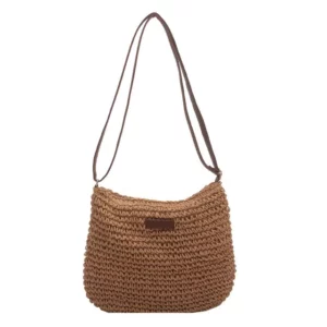 Sac en rotin bohème marron – Image 3