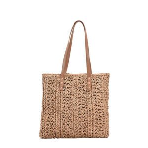 Sac en rotin carré marron – Image 3