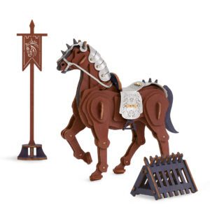 Puzzle 3D en bois cheval guerrier – Image 3