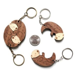Porte-clé en bois pour couple – Image 2