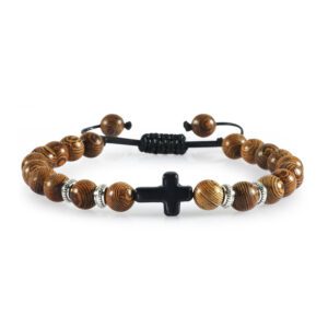 Bracelet en bois croix de Jésus – Image 3