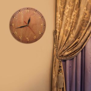 Horloge en bois chiffres arabes – Image 3