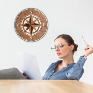Horloge en bois rose des vents – Image 3