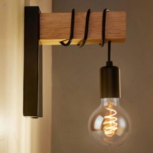 Luminaire en bois style industriel – Image 3